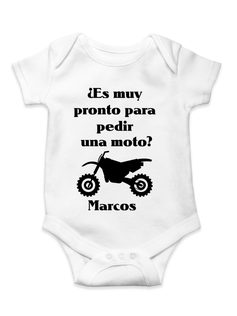 body bebé con frase personalizada motera