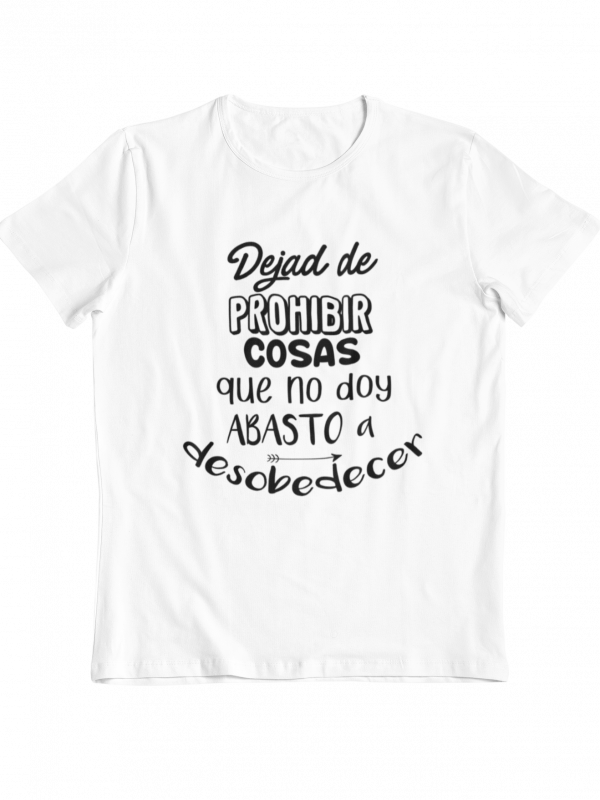 camiseta niño con impresión de letras dejad de prohibir cosas
