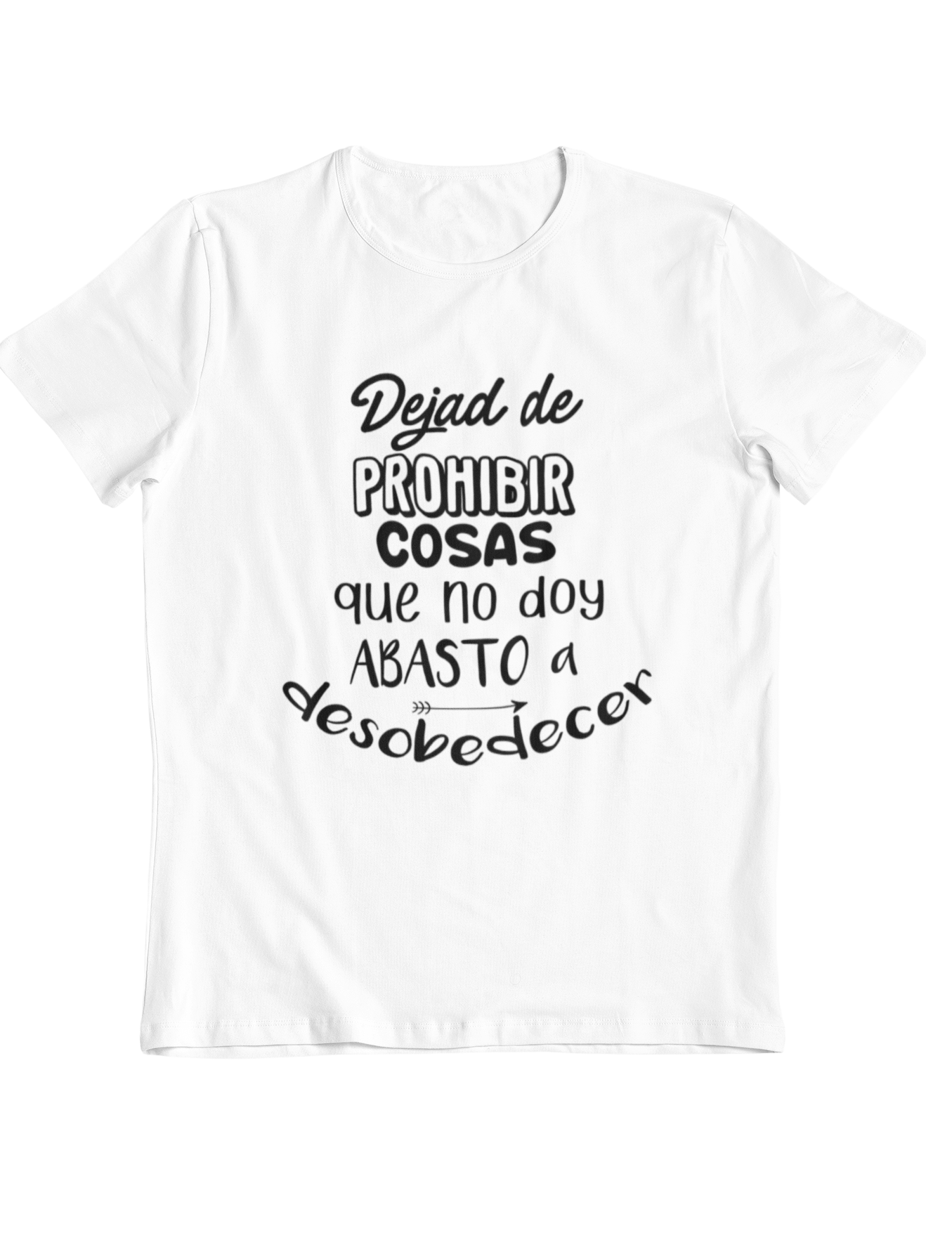 camiseta niño con impresión de letras dejad de prohibir cosas