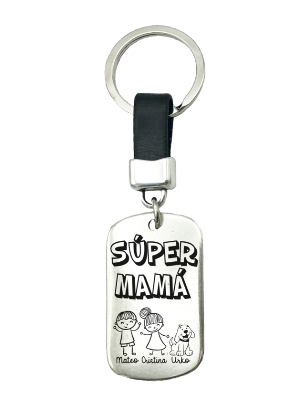 llavero zamak super mama personalizado
