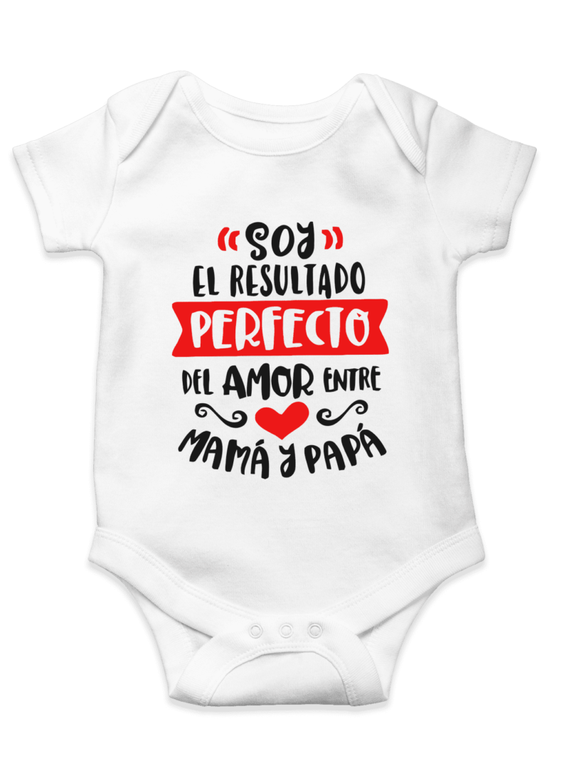 body para bebé soy el resultado perfecto del amor