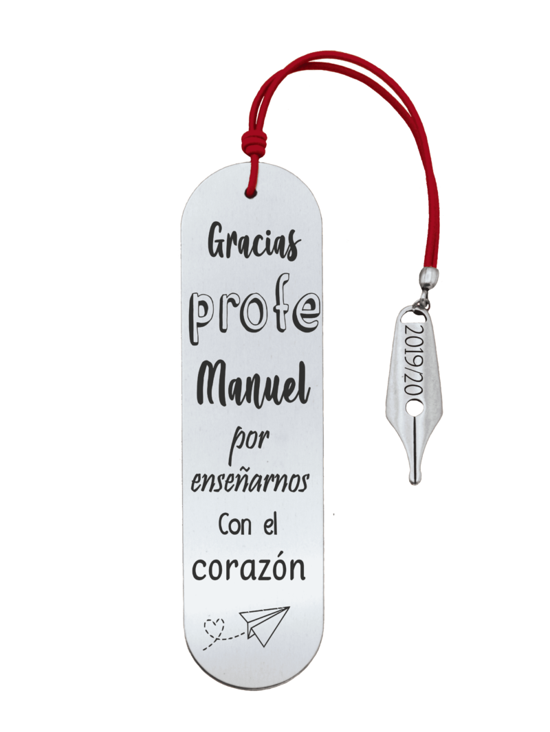 marcapáginas personalizado para profesores con nombres