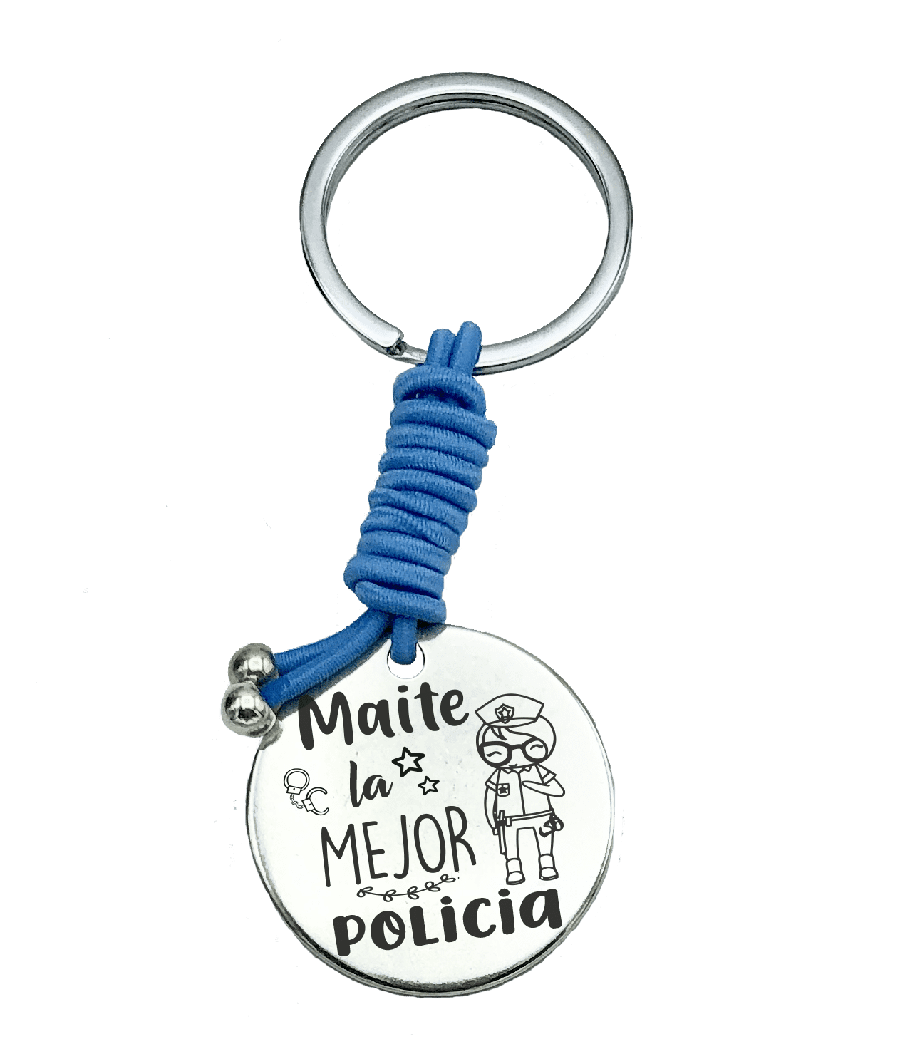 llavero personalizado con el nombre de la policía mujer