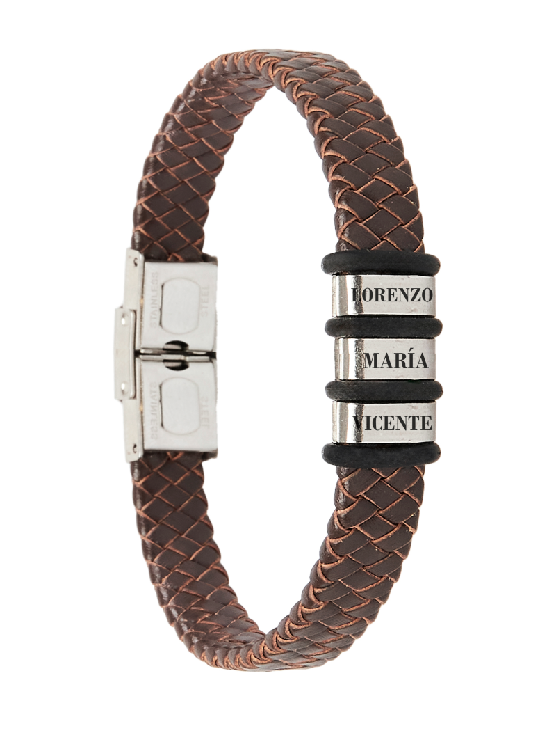 Pulsera Hombre Cuero Trenzado
