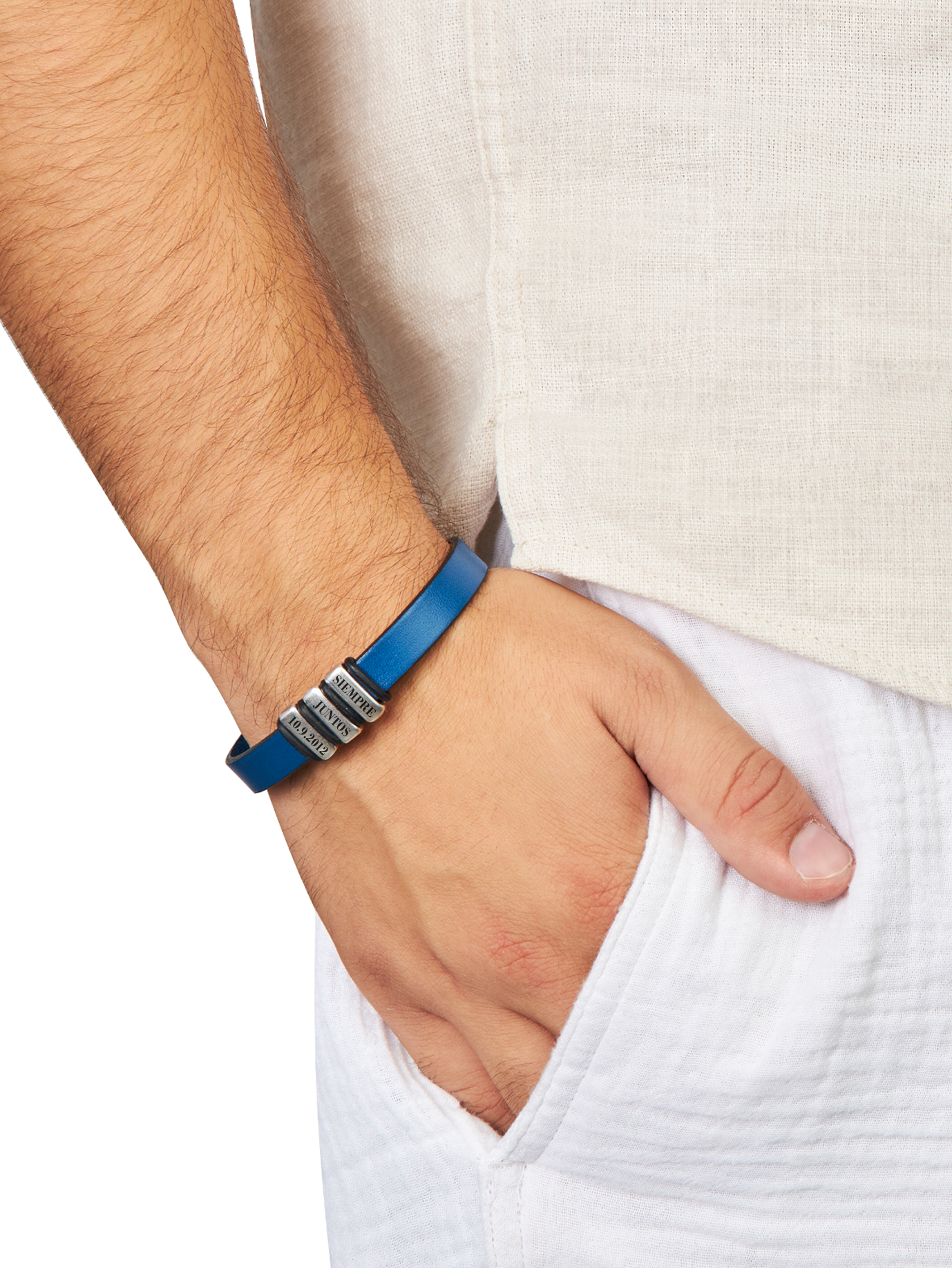 Pulsera Hombre Cuero Liso - Imagen 2