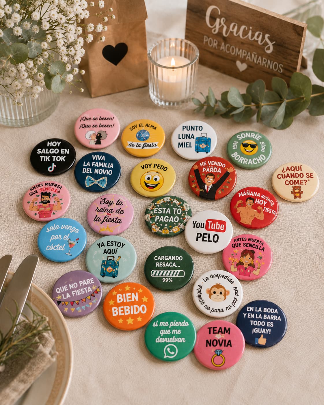 Pack 50 Chapas Divertidas - Imagen 3